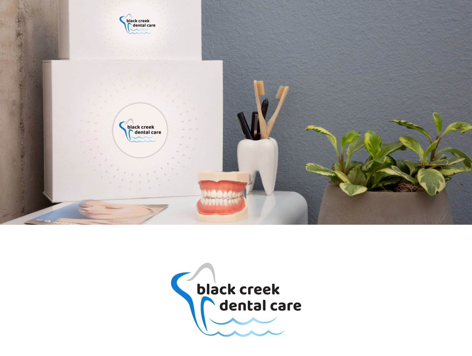 Black creek dental care company logo design by YA Ddesign on Dribbble