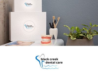 Black creek dental care company logo design