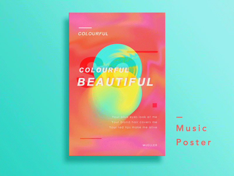 Music Poster 02 🎵《Colourful》【GIF】 color trends mg music poster typography