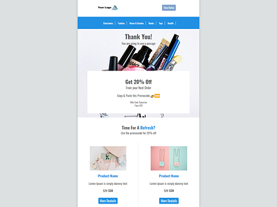 Responsive E-commerce HTML Email Templates