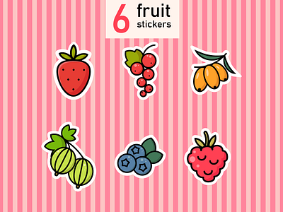 Fruit stickers. Icon app berry berryes fruit graphic design icon icons illustration raspberries set sticker strawberry