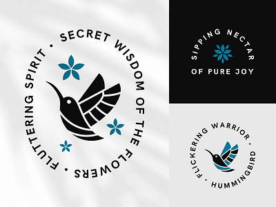 FLUTTERING SPIRIT colibri flower hummingbird icon logo spirit