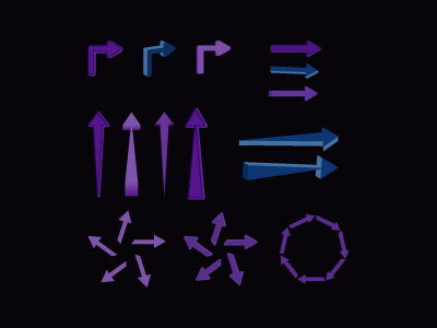 3d vector arrow set design