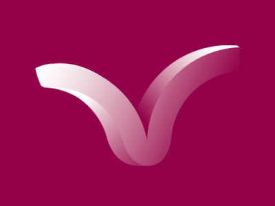 3d V logo
