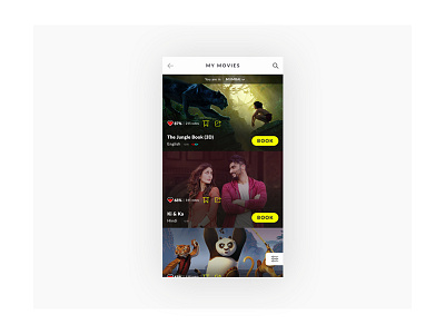 BookMyShow Movie Listing bookmyshow listing movie photoshop ui ux