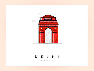 Delhi Dribbble app blue city delhi design icon illustration india monument noise ui vector