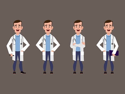 doctor cartoon characters medical staff pose concept boy cartoon character different emotion expression face facial happy hospital human medical meditation pose relax set worker yoga young