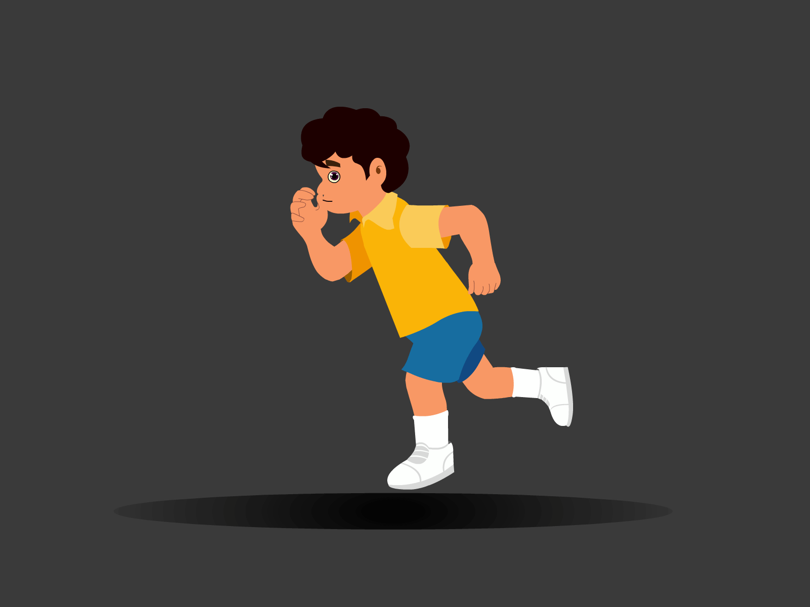 Cute boy run cycle pose