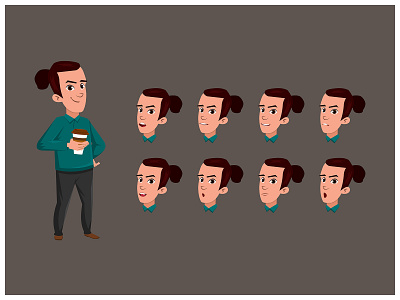 Young Man Drinking Coffee Boy Cartoon Character By Nipun On Dribbble