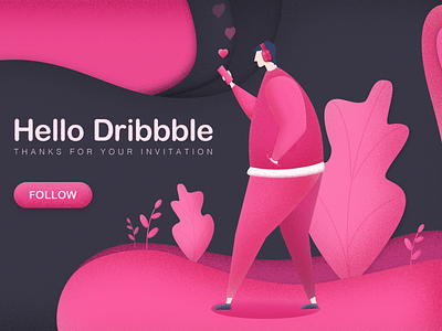 Hello Dribbble debut dribbble illustration shot