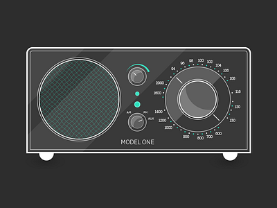 Radio flat illustrator model one radio