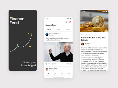 Finance Feed App design ui ux