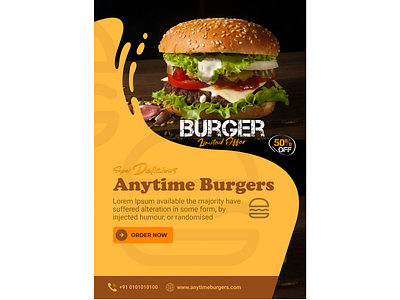 Anytime Burgers -Burger banner