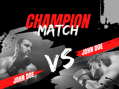 Champion Match boxer boxing boxing match branding champion match design graphic design illustration logo match typography vector