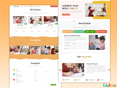 EduKidz - Preschool Single Page Landing Template children kids landing page nursery template single page ui ux