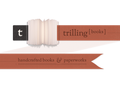 Trilling Books banner books ribbon texture