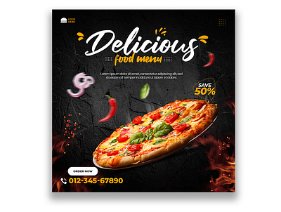 Food Post Design bannerdesign branding design facebookpost flyerdesign graphic design instagrampost logo typography