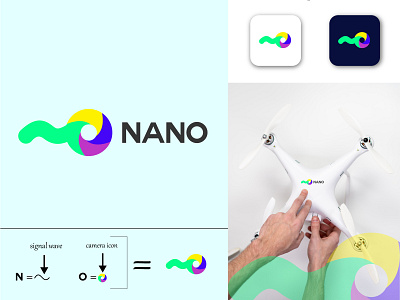 n+o logo = nano logo for remote control electronic product app branding design electronic logo font logo graphic design icon icon logo letter logo logo logo mark logoconcept madical logo typografe logo