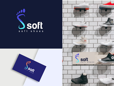 S= soft. logo for shoes company. s logo