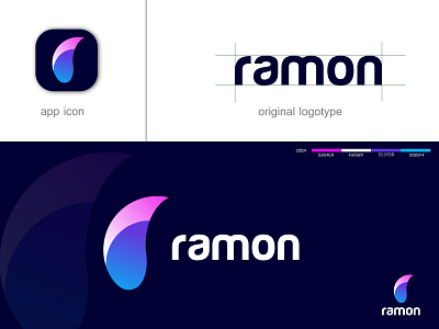 ramon logo design letter logo. r logo design