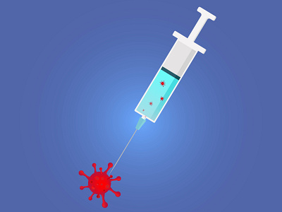 coronavirus vaccine blue coronavirus microbe syringe vaccine vector virus