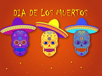 Dia de los muertos braincase colorfull dia holidays los mexico muertos scull skull sombrero