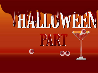 halloween text bloody cocktail glass halloween party red eyes