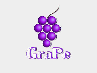 Grape logo 3d design grape idea illustration logo