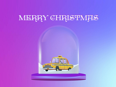 Glass ball with a typewriter inside 3d background ball car glass glass ball illustration merry christmas new year snow taxi car vector