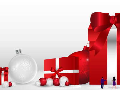 BIG box gift big box design gift idea illustration little piople merry christmas miniature vector