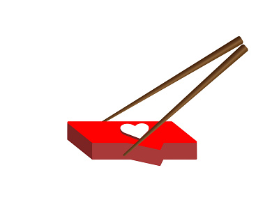 Like creative funny icon instag like sushi sticks vector