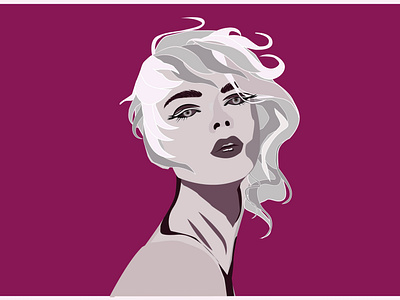 Beautiful girl and fashion style woman, face, hair, vector,