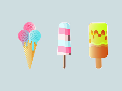 ice cream set background cone cream design ice ice cream illustration set vector