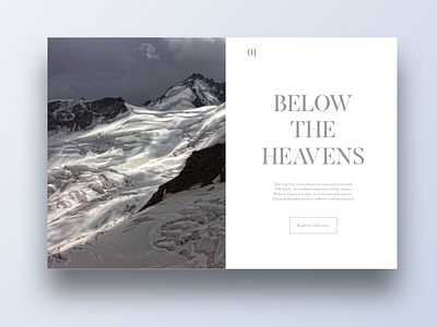 Below The Heavens blog clean design landscape minimal title typography webdesign