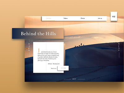 Behind The Hills clean gradient landscape minimal typography webdesign
