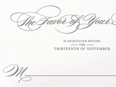 RSVP for a Wedding Invitation letterpress rsvp script wedding invitation