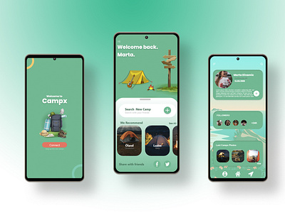 Camp app ui design