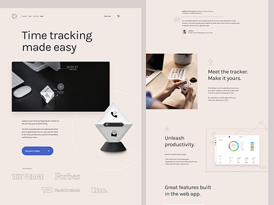 Timeular homepage clean figma home page landing page minimal product product page time tracking web