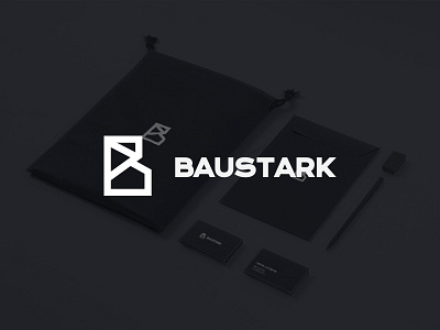 BauStark - logo proposal branding company construction lettermark logo symbol wordmark