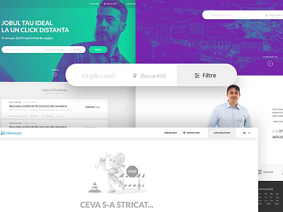 Redesign of infomunca.ro branding empty state hero header homepage job board ui