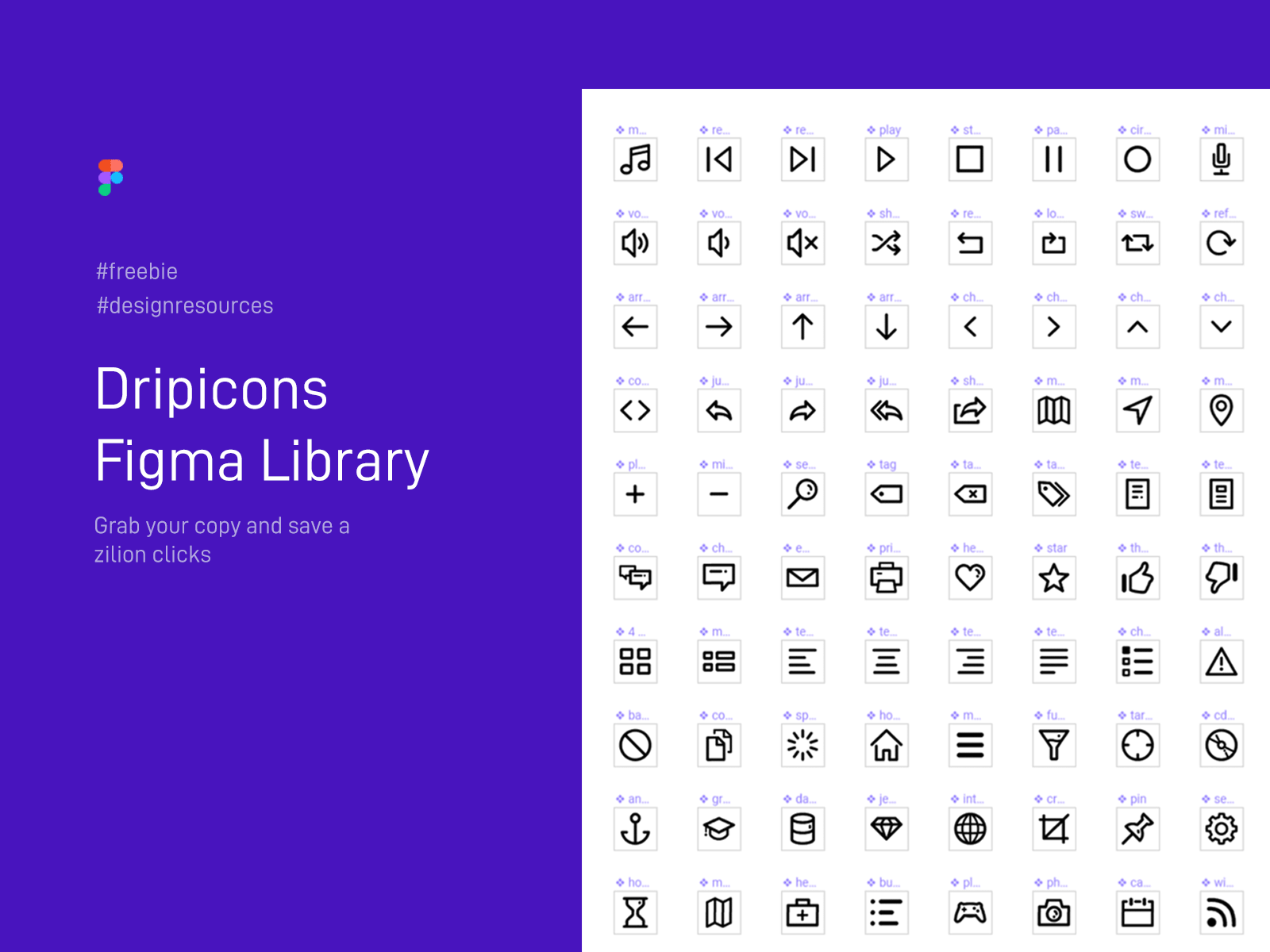 Freebie - Dripicons Figma Library design resource dripicons figma freebie icons library