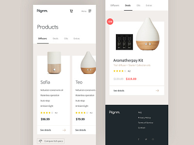 Pilgrim Product Listing clean minimal online product shop