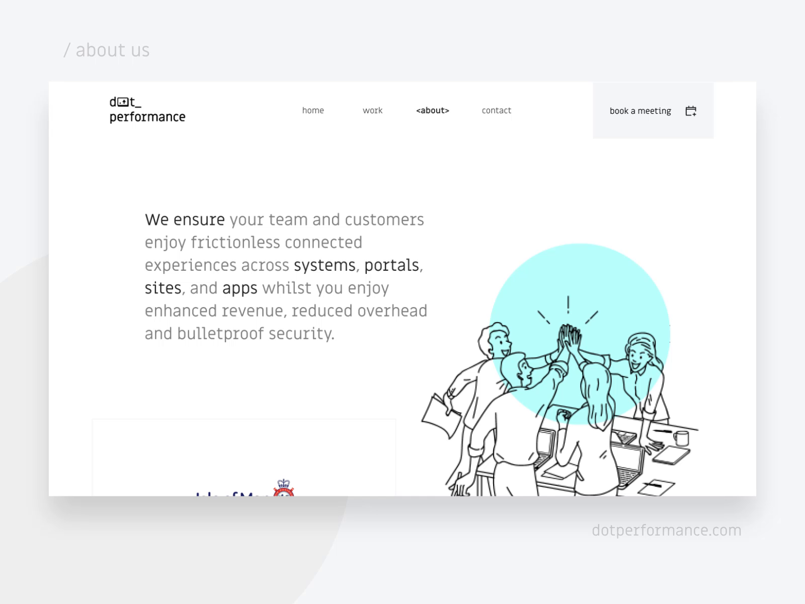 About Us - dotperformance.com about page about us clean illustration minimal outline ui ui ux design visual design