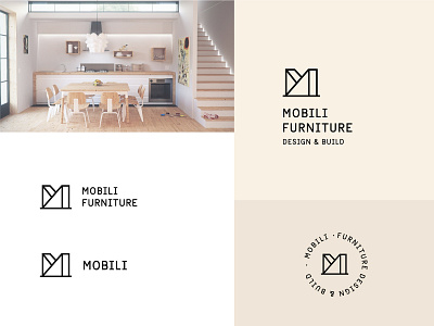 Mobili Furniture Logo branding carpentry design furniture geometric interior interior architecture interior design logo minimal outline slab typography