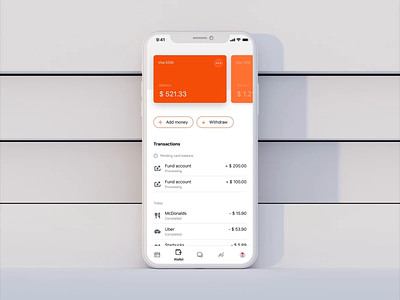 Xapo - transaction detail and location animation animation design card clean design figma fintech map personal finance smart animate transactions ui ux wallet app