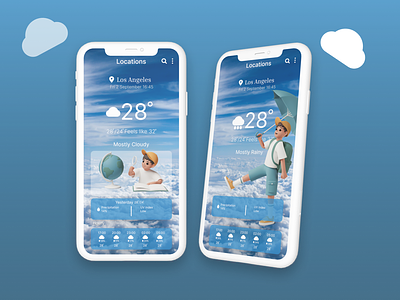 Minimal Weather 3d animation branding design graphic design illustration logo motion graphics ui vector