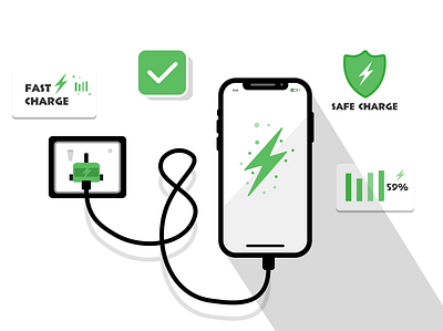 Smartphone charging design graphic design illustration logo ui vector