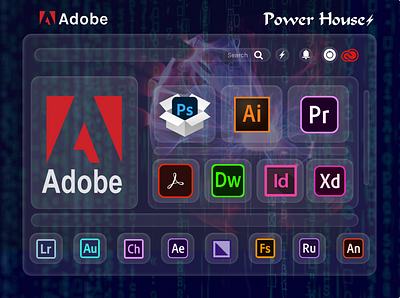 Adobe Power House 3d branding design graphic design illustration logo motion graphics ui ux vector