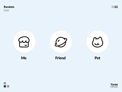 Random Icon: Me & Friend & Pet app design icon illustration ui vector