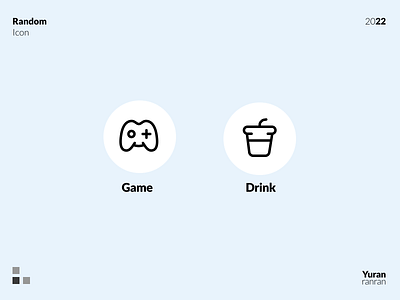 Random Icon: Game & Drink app design icon illustration ui vector